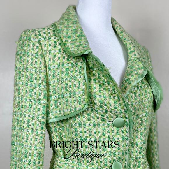 Rare Green Tweed Trench Coat As Seen On ASO Lorelai Gilmore Girls Vintage Y2K - Picture 9 of 11